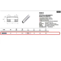 Vite di allungamento barilotto zincato ø1" L.150 mm 530100153