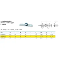 Piastra in acciaio zincato ø1" per fissaggio a parete VS0398005