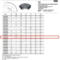 Curva dima 3D 90° da tubo saldato ø3"1/2 x 101,6 in acciaio a saldare 700101000