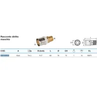 Raccordo diritto maschio 50x4 x 2" - Pexal Brass - raccordo a pressare VS0130635