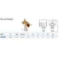 Raccordo flangiato 20x2,5 x 1/2" - Pexal Brass - raccordo a pressare VS0171027