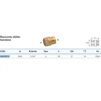 Raccordo diritto femmina 26x3 x 3/4" Pexal Twist con portagomma separabile VS0100717