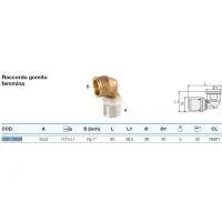 Raccordo gomito femmina 32x3 x 1" - Pexal Brass - raccordo a pressare VS0170639