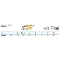 Raccordo diritto maschio 20x2 x 3/4" - Pexal Gas - raccordo a pressare VS0180225