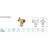 Raccordo flangiato 16x2 x 1/2" - Pexal Gas - raccordo a pressare VS0181005