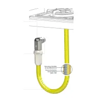 Tubo flessibile metallico EN 14800 per connessione apparecchi gas domestici L. 2000 mm RE010600