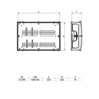 AC 850 Cassetta in plastica dim. 260x320x95 mm con fondo e kit di fissaggio per collettori complanari e componibili SAM-032