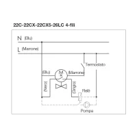 22CX Attuatore elettrotermico compatto 230V NC 4 fili (con interruttore ausiliario) ad azione on/off compatibile con valvole da radiatore termostatizzabili, valvole per fan-coil e collettori 22CX230NC4