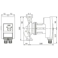 Yonos MAXO 30/0,5-7 PN 10 interasse 180 mm ø2" Circolatore standard singolo a rotore bagnato con attacchi filettati 2120642