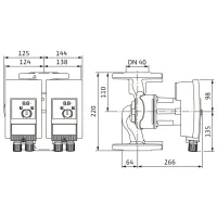 Yonos MAXO-D 40/0,5-8 PN 6/10 interasse 220 mm DN 40 Circolatore standard gemellare a rotore bagnato con attacchi flangiati 2120664