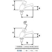 Magic rubinetto miscelatore lavabo con tempo di apertura regolabile R7100