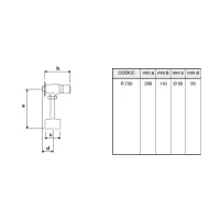 R730 MAGIC Rubinetto temporizzato per orinatoio completo di rosetta ø 56 e tubo di scarico ø 14 - erogazione per circa 6 secondi - portata automatica 7 litri/minuto. R730