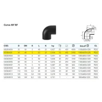 Curva 88°30' polietilene PEHD ø40 mm VS0304001