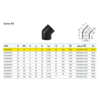 Curva 45° polietilene PEHD ø32 mm VS0306001