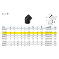 Curva 45° polietilene PEHD ø50 mm VS0306005