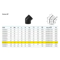 Curva 45° polietilene PEHD ø110 mm VS0306013