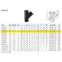 Braga 45° polietilene PEHD ø50 mm VS0309005