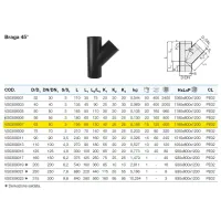 Braga 45° polietilene PEHD ø63 mm VS0309007