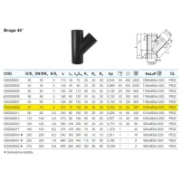 Braga 45° polietilene PEHD ø75 mm VS0309009