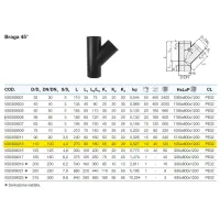 Braga 45° polietilene PEHD ø110 mm VS0309013