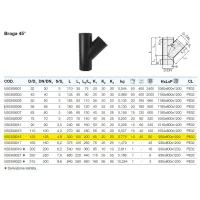 Braga 45° polietilene PEHD ø125 mm VS0309015