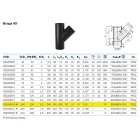 Braga 45° polietilene PEHD ø200 mm VS0309019