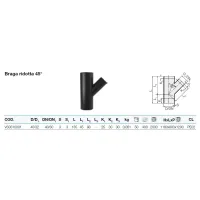 Braga ridotta 45° polietilene PEHD ø40/32 mm VS0310001