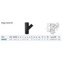 Braga ridotta 45° polietilene PEHD ø110/50 mm VS0310019