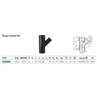 Braga ridotta 45° polietilene PEHD ø125/75 mm VS0310033