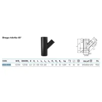 Braga ridotta 45° polietilene PEHD ø125/90 mm VS0310035