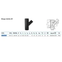 Braga ridotta 45° ø125/110 mm - gamma HDPE VS0310037