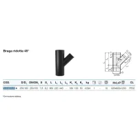 Braga ridotta 45° polietilene PEHD ø250/160 mm VS0310053