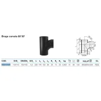 Braga curvata 88°30' polietilene PEHD ø110/110 mm VS0312025