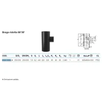 Braga ridotta 88°30' polietilene PEHD ø250/200 mm VS0313039