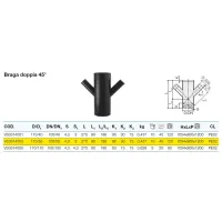 Braga doppia 45° polietilene PEHD ø110/50 mm VS0314003