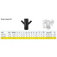 Braga doppia 45° polietilene PEHD ø110/110 mm VS0314005