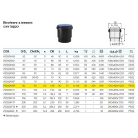 Bicchiere a innesto con tappo polietilene PEHD ø90 mm VS0324009