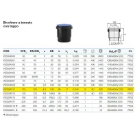 Bicchiere a innesto con tappo polietilene PEHD ø110 mm VS0324011