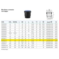 Bicchiere a innesto con tappo polietilene PEHD ø125 mm VS0324013