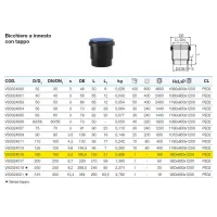 Bicchiere a innesto con tappo polietilene PEHD ø160 mm VS0324015