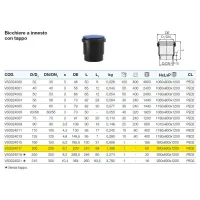 Bicchiere a innesto con tappo polietilene PEHD ø200 mm VS0324017