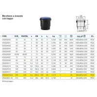 Bicchiere a innesto con tappo polietilene PEHD ø250 mm VS0324019