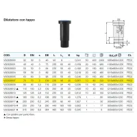 Dilatatore con tappo polietilene PEHD ø75 mm VS0328007