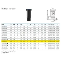 Dilatatore con tappo polietilene PEHD ø125 mm VS0328013