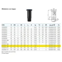 Dilatatore con tappo polietilene PEHD ø200 mm VS0328017