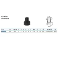 Riduzione concentrica polietilene PEHD ø56/50 mm VS0336002