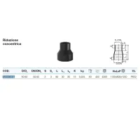 Riduzione concentrica polietilene PEHD ø50/40 mm VS0336001