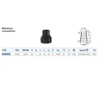 Riduzione concentrica polietilene PEHD ø90/50 mm VS0336015