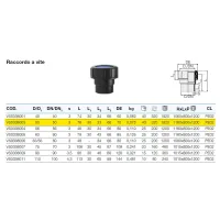 Raccordo a vite polietilene PEHD ø50 mm - raccordo premistoppa con filetto VS0338003