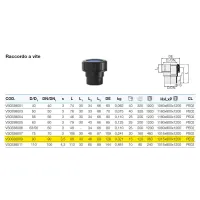 Raccordo a vite polietilene PEHD ø90 mm - raccordo premistoppa con filetto VS0338009